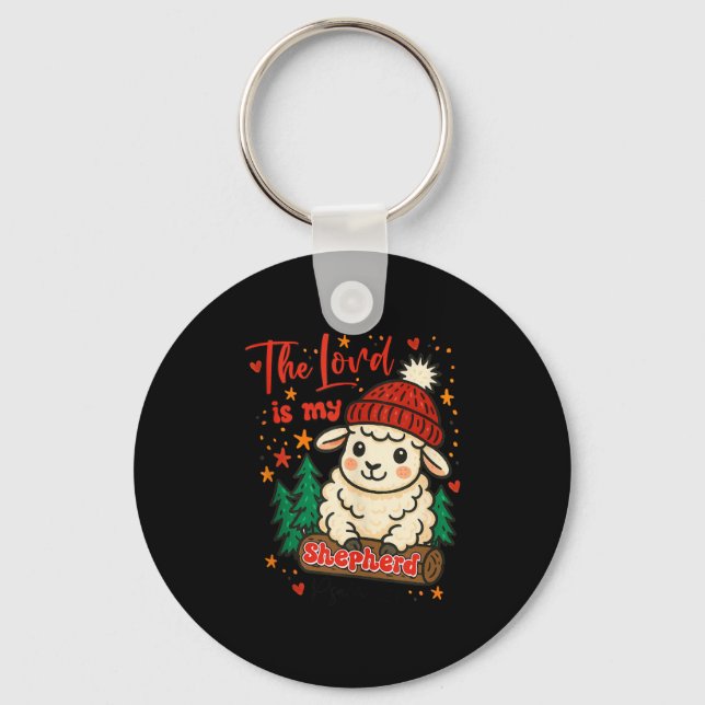 Christmas Xmas Vibes Christian The Lord Is My Shep Keychain (Front)