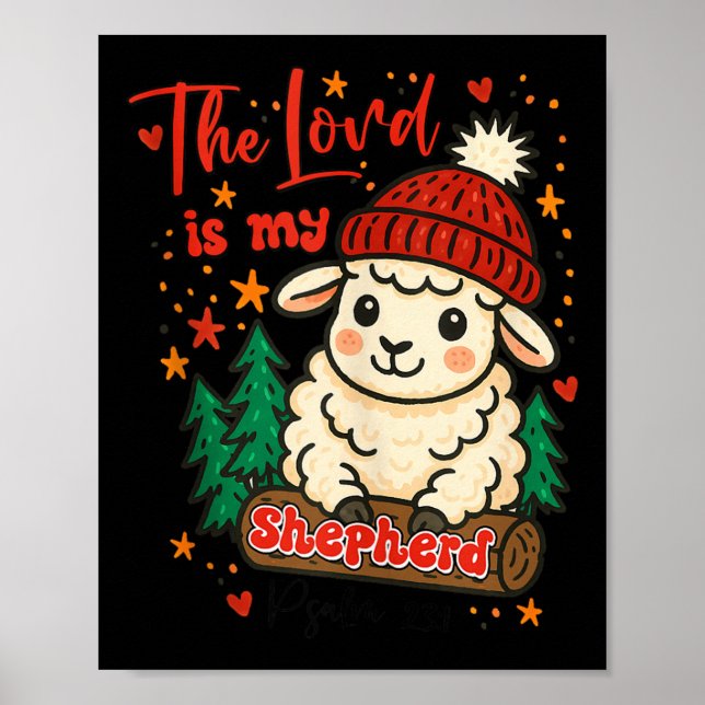 Christmas Xmas Vibes Christian The Lord Is My Shep Poster (Front)