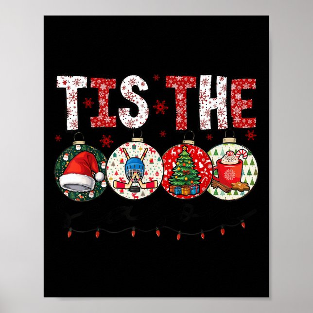 Christmas Xmas Vibes Hockey Lover Hockey Player Wi Poster (Front)