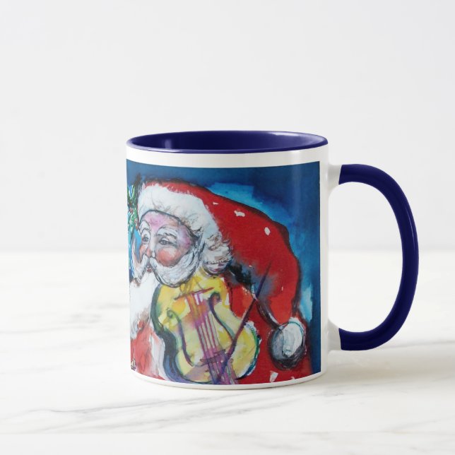 CHRISTMAS Y LETTER / SANTA  WITH VIOLIN MONOGRAM MUG (Right)