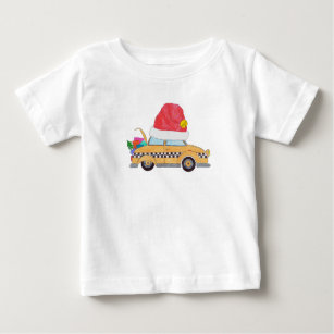 Christmas yellow cab with gifts baby T-Shirt