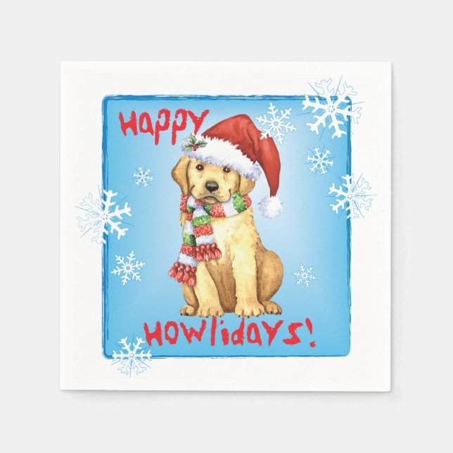Christmas Yellow Lab Napkin (Front)