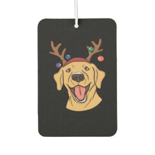 Christmas Yellow Lab Tri-blend T-Shirt Air Freshener