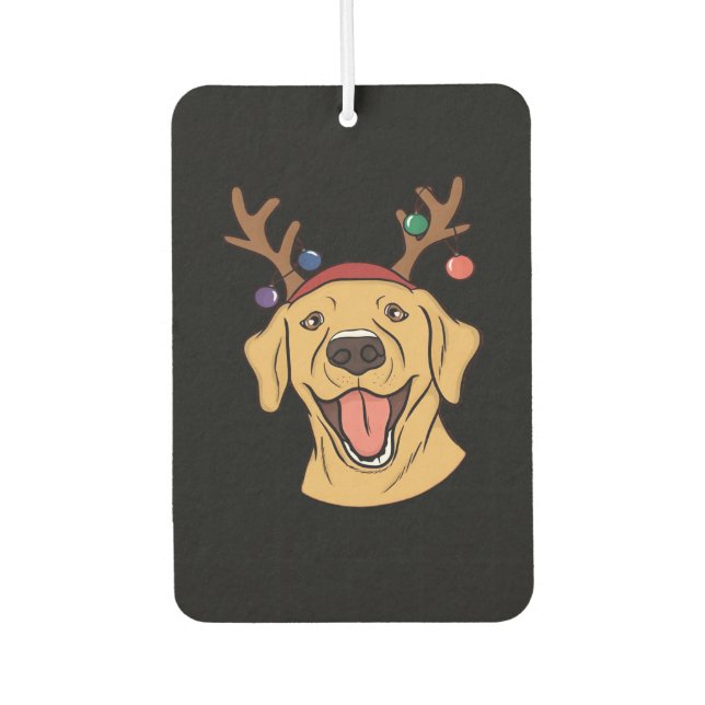 Christmas Yellow Lab Tri-blend T-Shirt Air Freshener (Front)