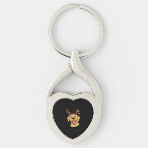 Christmas Yellow Lab Tri-blend T-Shirt Keychain