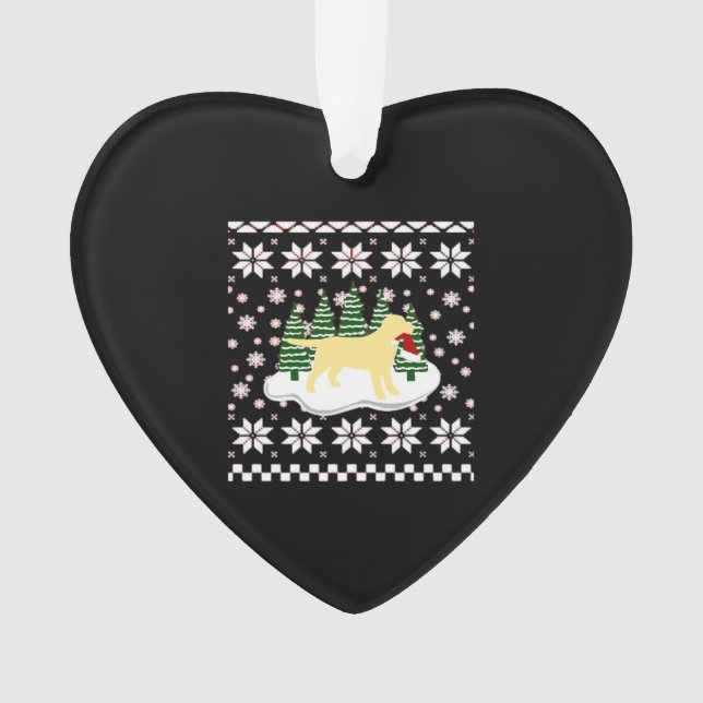 Christmas Yellow Labrador Silhouette Santa Hat Cla (devant)
