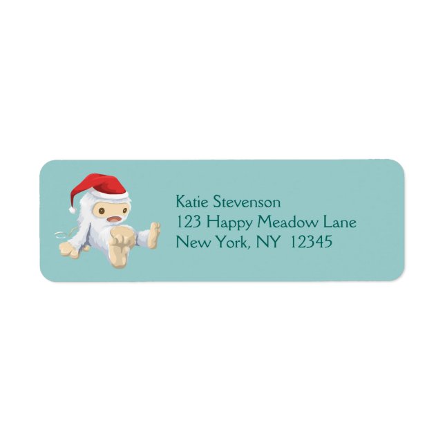 Christmas Yeti Doll Wearing a Santa Hat (Front)