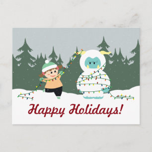 Christmas Yeti Holiday Postcard