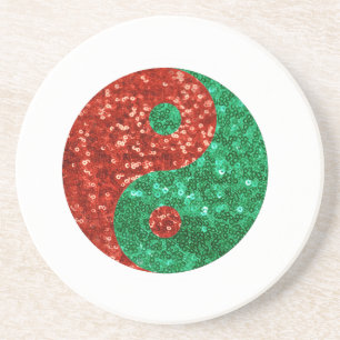 christmas yin yang coaster