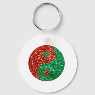 christmas yin yang keychain