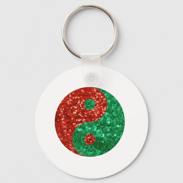 christmas yin yang keychain (Front)