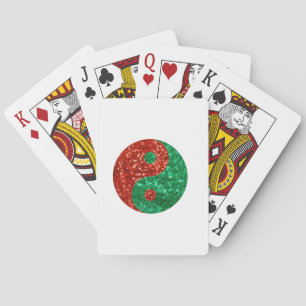 christmas yin yang playing cards