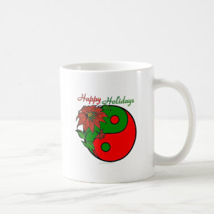 Christmas Yin Yang Poinsettia Coffee Mug