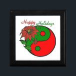 Christmas Yin Yang Poinsettia Gift Box<br><div class="desc">You are viewing The Lee Hiller Design Collection. Apparel,  Gifts & Collectibles  Lee Hiller Photography or Digital Art Collection. You can view her Nature photography at http://HikeOurPlanet.com/ and follow her hiking blog within Hot Springs National Park.</div>