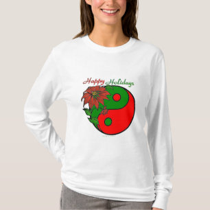 Christmas Yin Yang Poinsettia T-Shirt