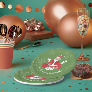 Christmas Yoga Santa Season To Breathe Paper Plate