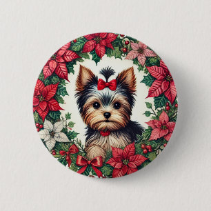 Christmas Yorkie                                   2 Inch Round Button