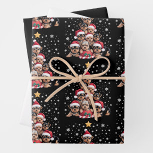 Christmas Yorkie Dogs Lover Tree Xmas Pet Animal Wrapping Paper Sheet