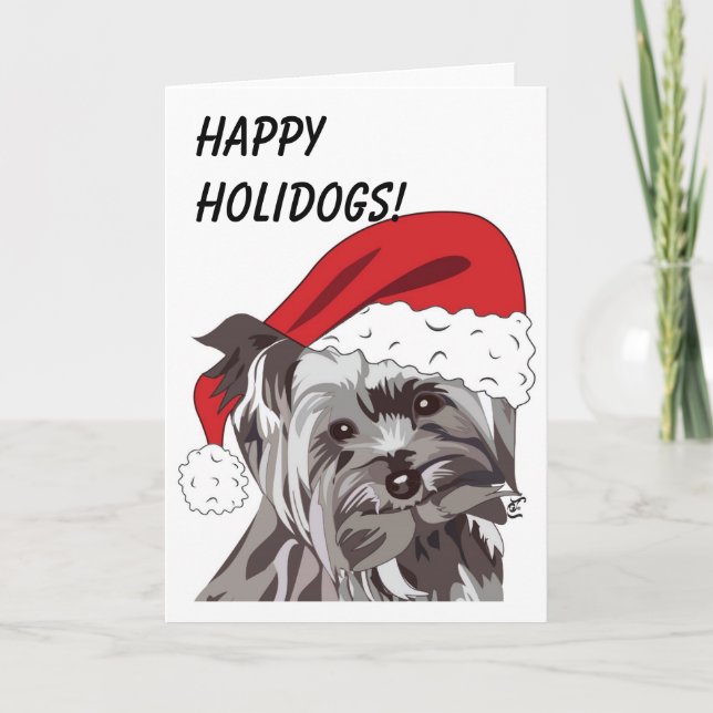 Christmas Yorkie Holiday Card (Front)