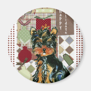 CHRISTMAS YORKIE MAGNET