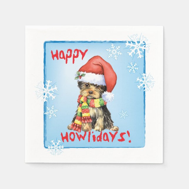 Christmas Yorkie Napkin (Front)