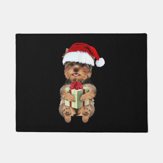 Christmas Yorkie – Yorkshire Terrier Funny Dog Doormat (Front)