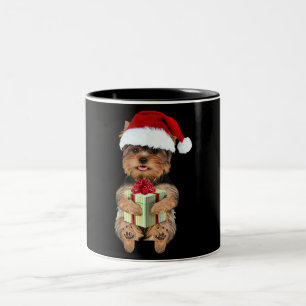 Christmas Yorkie – Yorkshire Terrier Funny Dog Two-Tone Coffee Mug