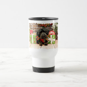 Christmas - YorkiePoo - Hannah Travel Mug