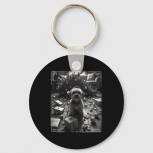 Christmas Yorkshire Terrier Caught On Camera  Keychain