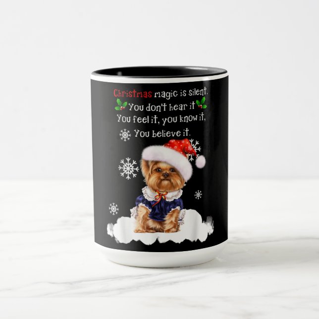 Christmas Yorkshire Terrier Funny Yorkie Puppy Mug (Center)
