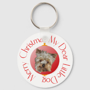 Christmas Yorkshire Terrier Keychain