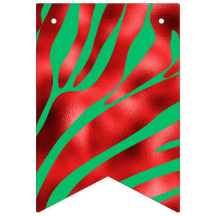 Christmas Zebra Festive Bunting Flags