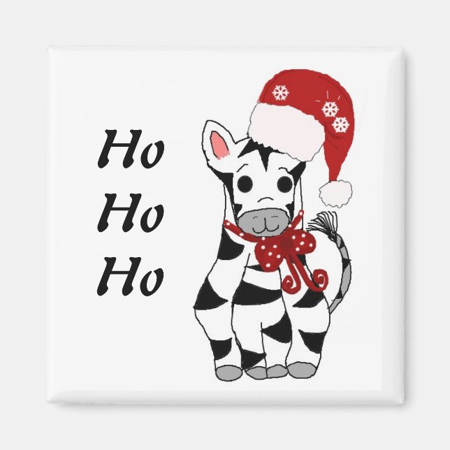 Christmas Zebra Magnet (Front)