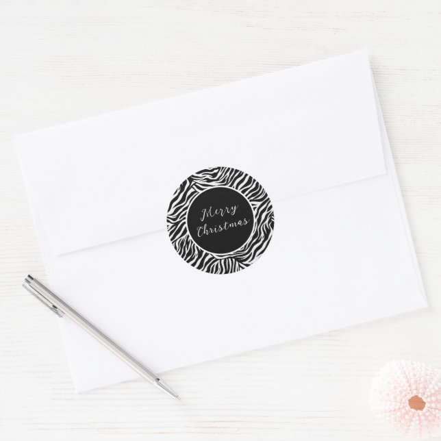 Christmas Zebra Print Stickers (Envelope)