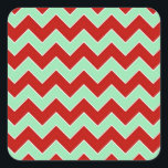 Christmas Zigzag Square Sticker<br><div class="desc">Alternating rows of red and mint green zigzags separated by fine white borders make up this bold geometric pattern. The red and green design is a stylish look for Christmas. 

 

 Digitally created image. 
 Copyright © 2013 Claire E. Skinner. All rights reserved.</div>