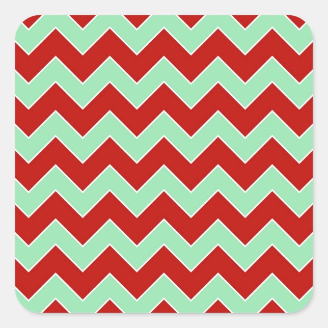 Christmas Zigzag Square Sticker (Front)