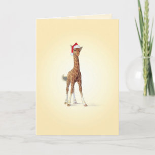 Christmas Zoo Babies Giraffe Christmas Card