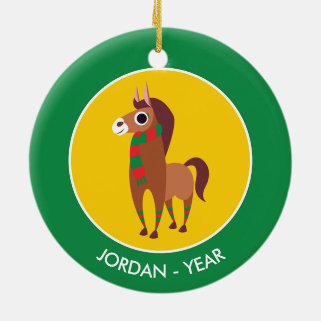 Christmas Zora the Horse Ceramic Ornament (Back)