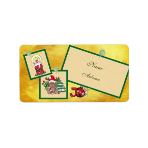 Christmasbild adressaufkleber label