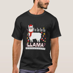 Christmasfa LA LA Llama Santa Hat Ugly Xmas Tree A T-Shirt