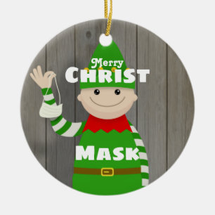 Christmask Ceramic Ornament