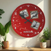 Christmass family photo Clock / personalized