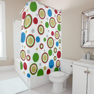 Christmastime Geometric Red Green Blue Silver Gold