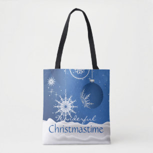 Christmastime Snowflake Ornaments Tote Bag