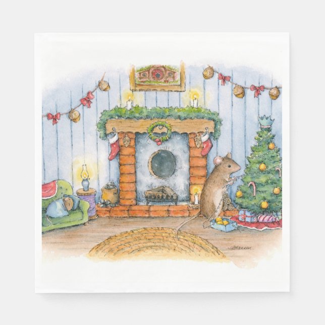 Christmouse napkins art by Alissa Hansen  (Front)