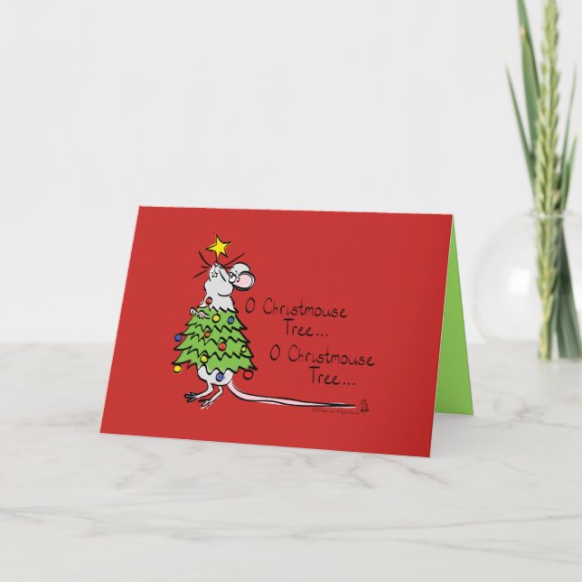 Christmouse Tree  -  Funny Mouse Christmas Card (Front)