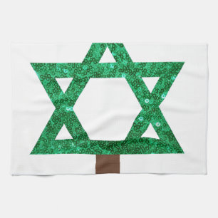 christmukkah christmas tree kitchen towel