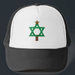 christmukkah christmas tree trucker hat<br><div class="desc">christmukkah, hanukkah, , "star of david", chanukka, christmukka chanukkah , "ugly christmas", hannukah, channukah, hanukka , "christmas tree", christmas, xmas, sequin, green gold, glitter, glittery, glittering white blank custom customize customized personalized funny jewish jew hebrew holidays</div>