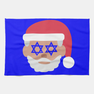 christmukkah santa claus emoji kitchen towel
