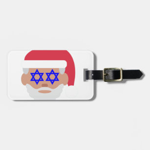 christmukkah santa claus emoji luggage tag